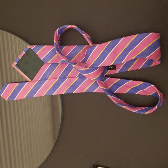 Lauren Ralph Lauren 100% Linen Men's Neck Tie Purple Pink Multicolored - Picture 9 of 9